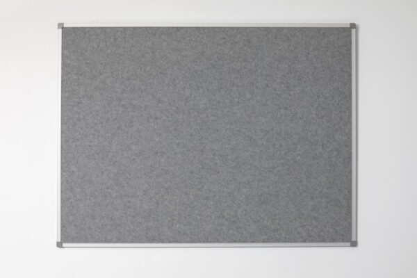 Standard Pinboards Our Standard Pinboards have a 10mm fibreboard base, and an aluminium frame with moulded corners, which means fixings are entirely concealed. Surface options are endless: Vertiface Velour – Velcro-compatible, always in stock Cork – always in stock