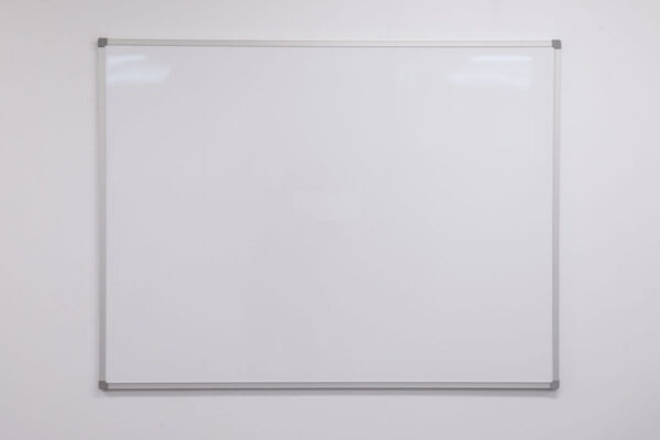 Standard Whiteboards Our Standard Whiteboards have an aluminium frame with a full-length pen tray. Moulded corners provide concealed fixing points. *The following sizes of Commercial Steel boards are always in stock and available in 1 – 2 days: